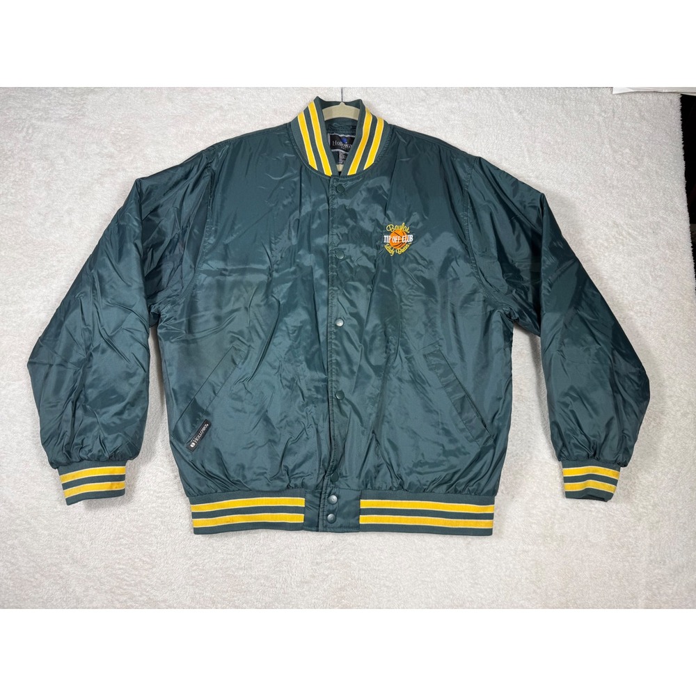 Holloway Varsity Jacket Womens Large Green Good Baylor Lady Bears Tip Off Club